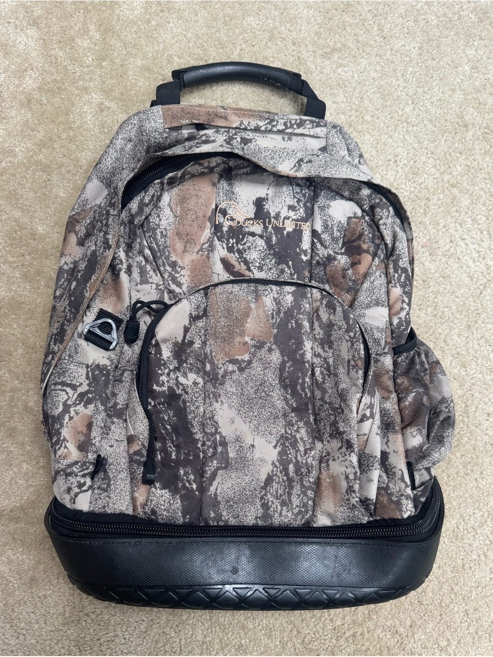 Ducks Unlimited Camo Backpack with Black Base